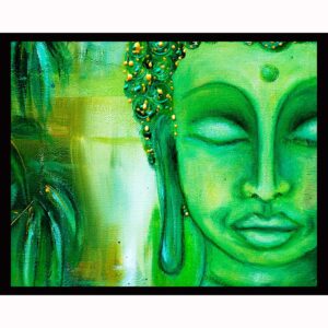 Buddha Face on Green