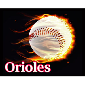 Flaming Baseball Orioles
