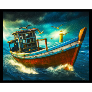 Old Boat in Storm